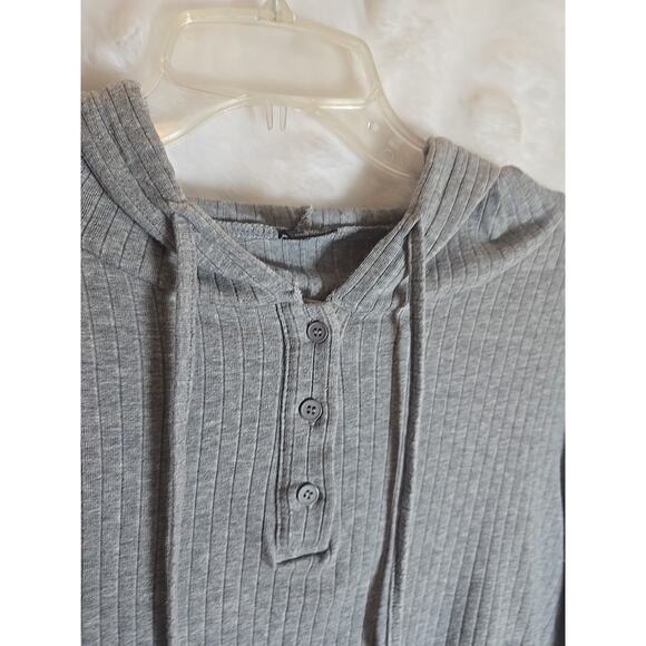 Hooded Henley Baddie Bodysuit Plus 2X Sportycore Indiesleeze Grunge Gorpecore - Picture 2 of 5